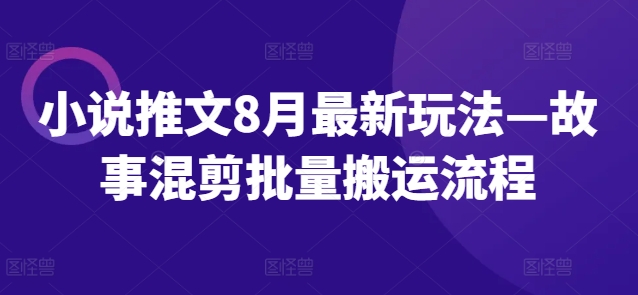 小说推文8月最新玩法—故事混剪批量搬运流程-乐码云集