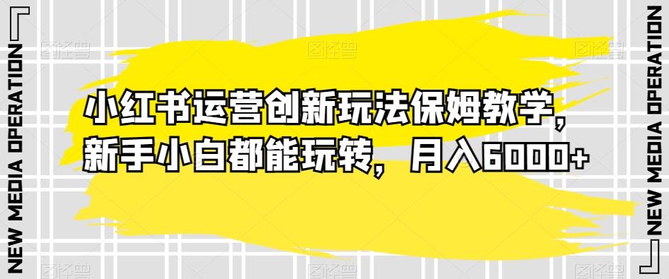 小红书运营创新玩法保姆教学，新手小白都能玩转，月入6000+【揭秘】-乐码云集