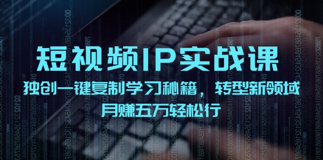 短视频IP实战课，独创一键复制学习秘籍，转战新领域，月赚五万轻松行-乐码云集