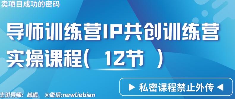 导师训练营3.0IP共创训练营私密实操课程(12节)-卖项目的密码成功秘诀【揭秘】-乐码云集