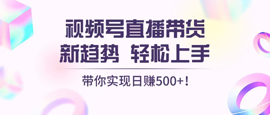 视频号直播带货新趋势，轻松上手，带你实现日赚500+-乐码云集