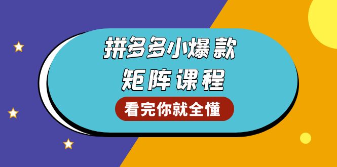 拼多多爆款矩阵课程：教你测出店铺爆款，优化销量，提升GMV，打造爆款群-乐码云集