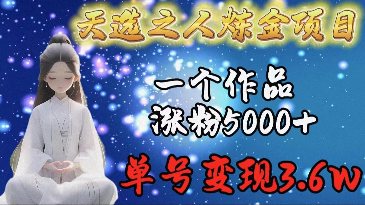 (9693期)天选之人炼金项目，一个作品涨粉5000+，单号变现3.6w-乐码云集
