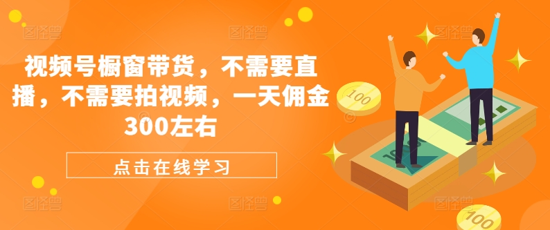 视频号橱窗带货，不需要直播，不需要拍视频，一天佣金300左右-乐码云集