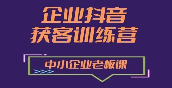 企业抖音营销获客增长训练营，中小企业老板必修课-乐码云集