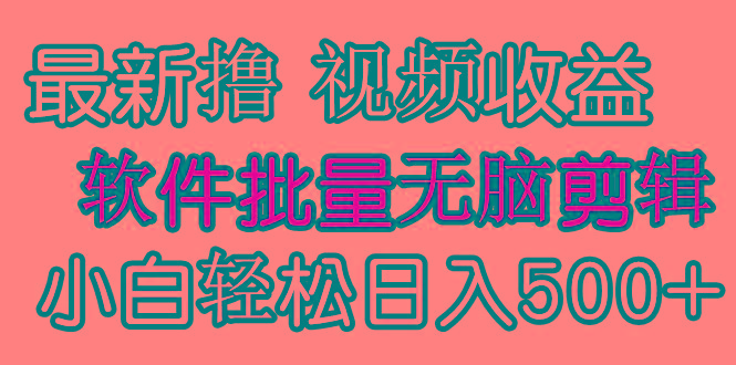 (9569期)发视频撸收益，软件无脑批量剪辑，第一天发第二天就有钱-乐码云集