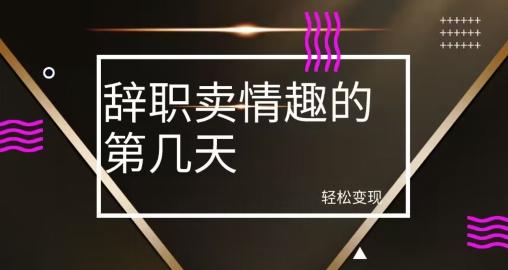冷门赛道，辞职卖情趣的第几天，超暴力项目-乐码云集