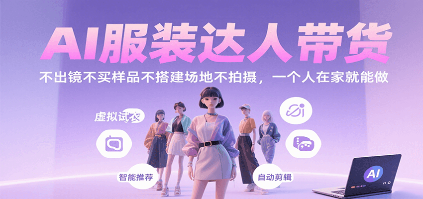 AI服装达人带货,不出镜不买样品不搭建场地不拍摄,一个人在家就能做-乐码云集