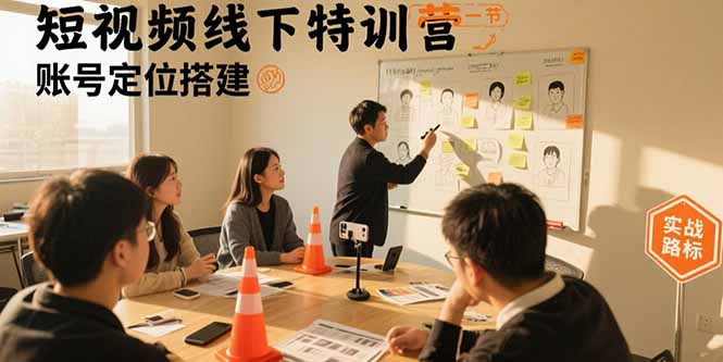 短视频线下特训营：账号定位搭建/口播号拍摄剪辑/直播间流量入口/变现实战-乐码云集