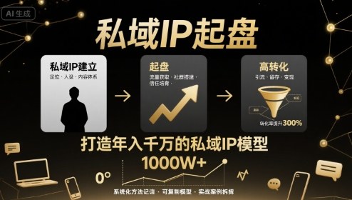 私域IP起盘，私域ip建立、起盘、高转化，打造年入千万的私域ip模型-乐码云集