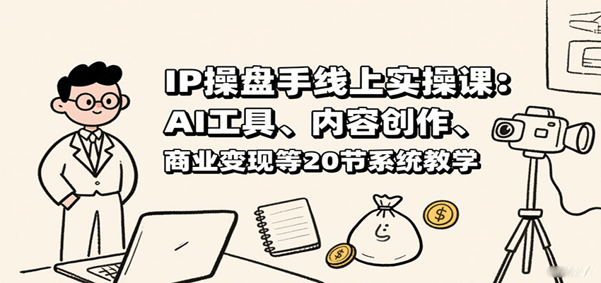 IP操盘手线上实操课:AI工具、内容创作、商业变现等20节系统教学-乐码云集
