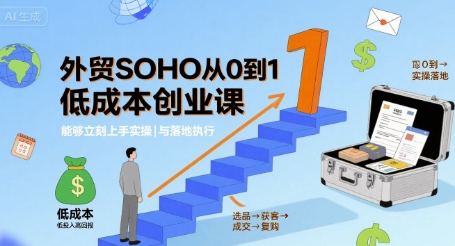 外贸SOHO从0到1低成本创业课，能够立刻上手实操与落地执行-乐码云集