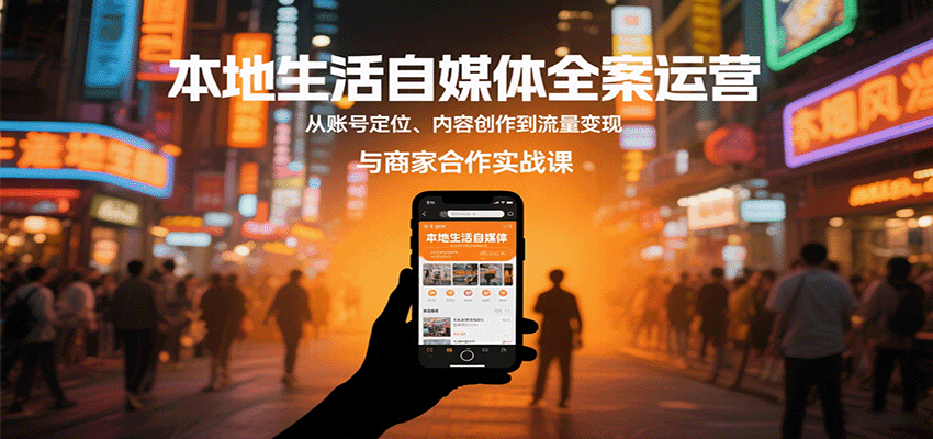 本地生活自媒体全案运营,从账号定位、内容创作到流量变现与商家合作实战课-乐码云集