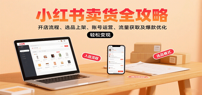 小红书卖货全攻略:开店流程、选品上架、账号运营、流量获取及爆款优化,轻松变现-乐码云集