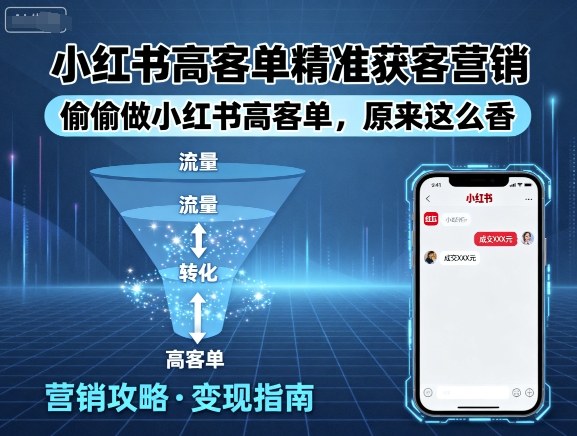 小红书高客单精准获客营销，偷偷做小红书高客单，原来这么香-乐码云集