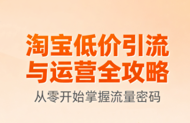 淘宝低价引流与运营全攻略(更新9月)-乐码云集
