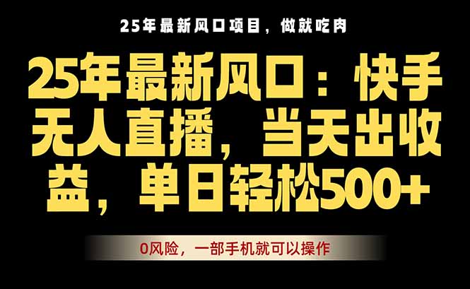 25年最新无人直播玩法，当天秒出单，一部手机就可操作-乐码云集