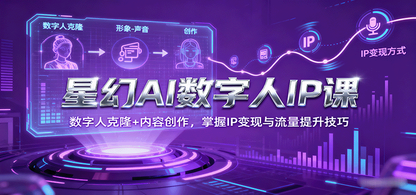 星幻AI数字人IP课，数字人克隆+内容创作，掌握IP变现与流量提升技巧-乐码云集