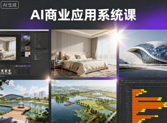 AI商业应用系统课，室内-软装-建筑-景观，智能设计+效果图+动画画实战-乐码云集