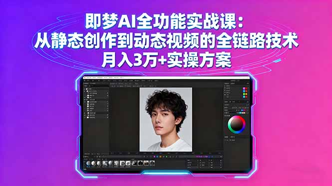 即梦AI全功能实战课：从静态创作到动态视频的全链路技术 月入3万+实操方案-乐码云集