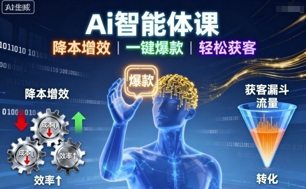 Ai智能体课，降本增效，一键爆款，轻松获客-乐码云集