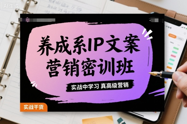 养成系IP文案营销密训班，实战中学习真高级营销-乐码云集
