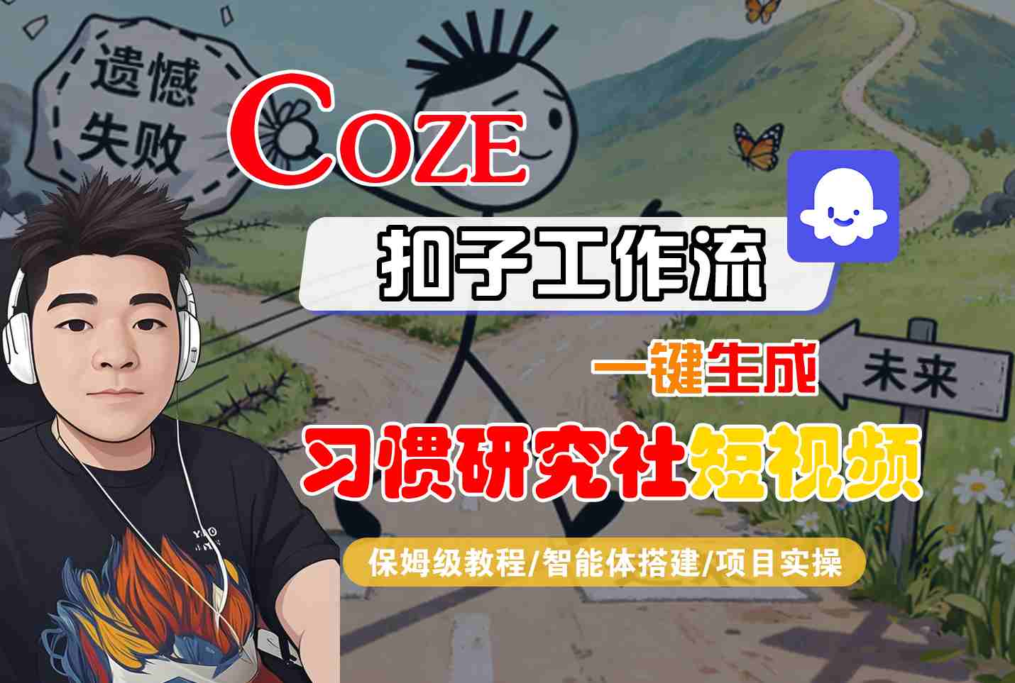 Coze扣子智能体工作流一键生成“习惯研究社“短视频，全流程保姆级教学-乐码云集