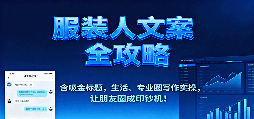 服装人文案全攻略,含吸金标题,生活、专业圈写作实操,让朋友圈成印钞机!-乐码云集