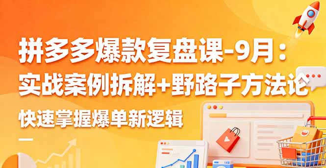 拼多多爆款复盘课-9月：实战案例拆解+野路子方法论，快速掌握爆单新逻辑-乐码云集