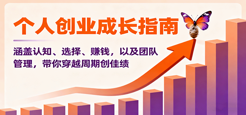 个人创业成长指南：涵盖认知、选择、赚钱，以及团队管理，带你穿越周期创佳绩-乐码云集