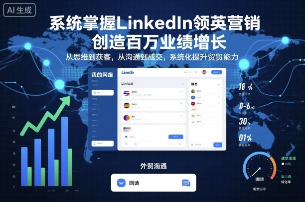 系统掌握LinkedIn领英营销，创造百万业绩增长，从思维到获客，从沟通到成交，系统化提升外贸能力-乐码云集