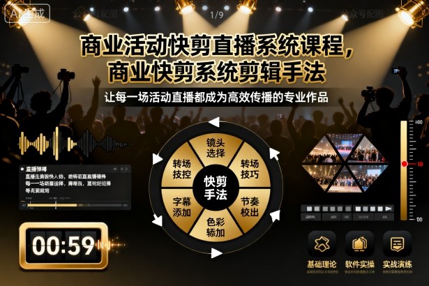 商业活动快剪直播系统课程，商业快剪系统剪辑手法-乐码云集
