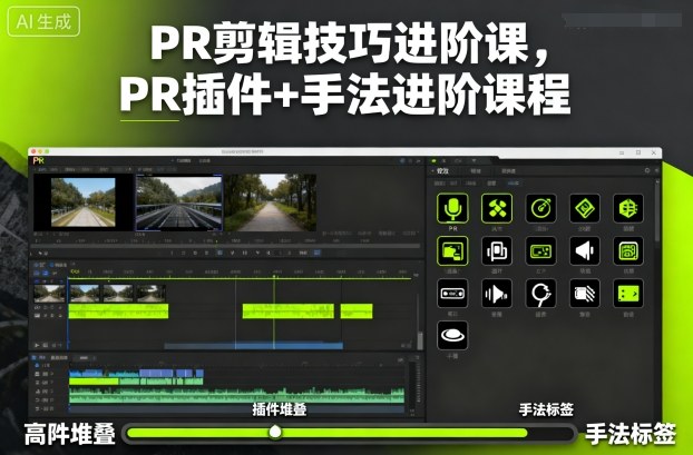 PR剪辑技巧进阶课，PR插件+手法进阶课程-乐码云集