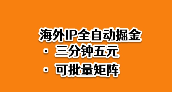海外ip全自动掘金，2025必做蓝海项目，3分钟落地，矩阵直接开干【揭秘】-乐码云集