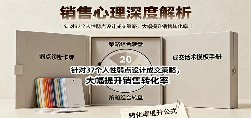 销售心理深度解析：针对37个人性弱点设计成交策略，大幅提升销售转化率！-乐码云集
