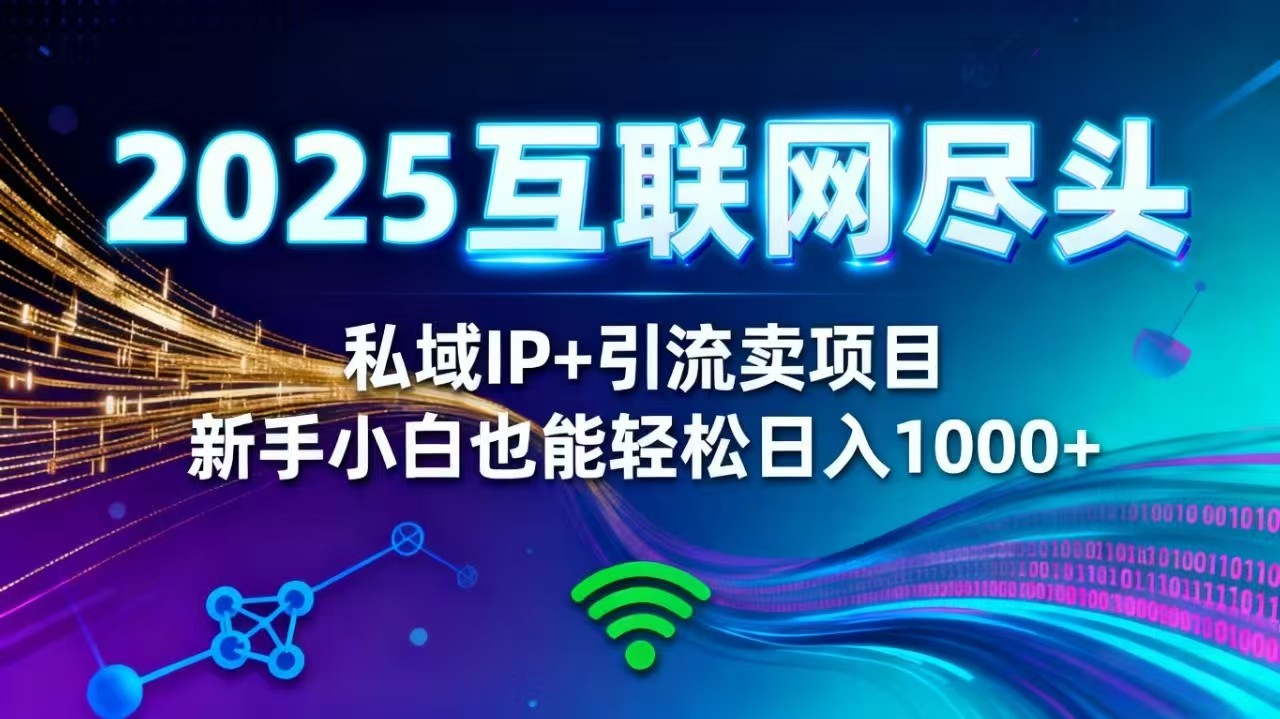 2025网创尽头王炸项目！私域 IP + 精准引流，新手小白在家躺赚日入 1000+-乐码云集