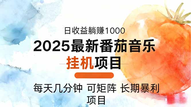 2025年最新番茄音乐人挂机项目，每天几分钟，月入1000＋，可矩阵，一台...-乐码云集
