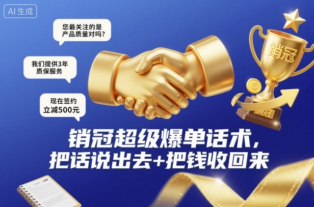 销冠超级爆单话术，把话说出去+把钱收回来-乐码云集