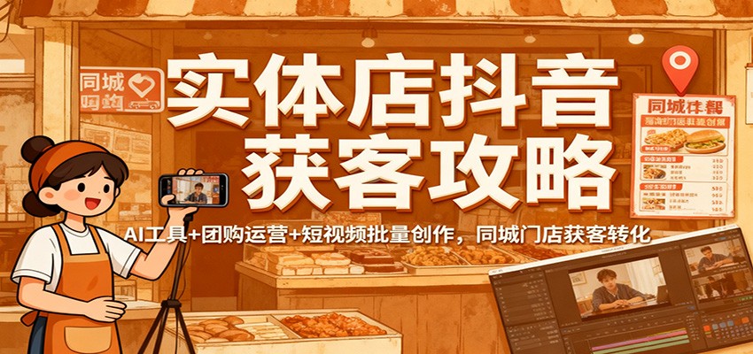 实体店抖音获客攻略:AI工具+团购运营+短视频批量创作,同城门店获客转化-乐码云集