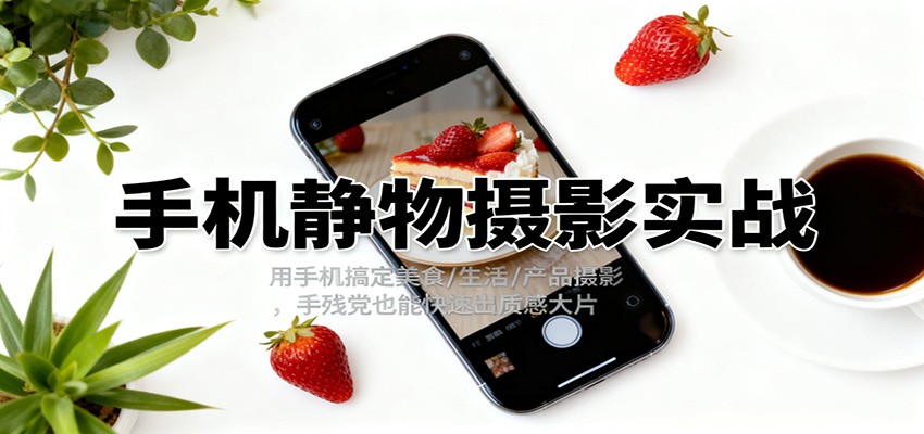 手机静物摄影实战,用手机搞定美食/生活/产品摄影,手残党也能快速出质感大片-乐码云集