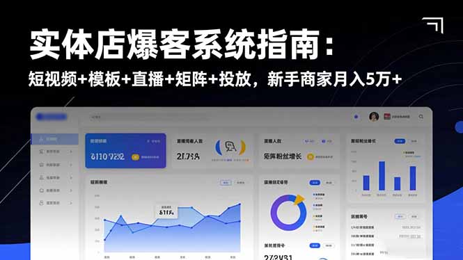 实体店爆客系统指南：短视频+模板+直播+矩阵+投放，新手商家月入5万+-乐码云集