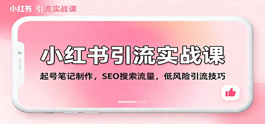 小红书引流实战课:起号笔记制作,SEO搜索流量,低风险引流技巧-乐码云集