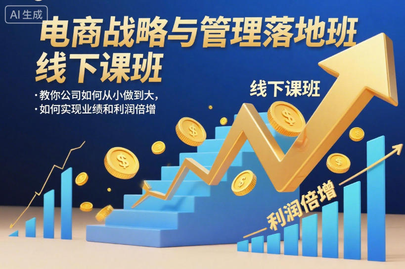 电商战略与管理落地班线下课，教你公司如何从小做到大，如何实现业绩和利润倍增【录音】-乐码云集