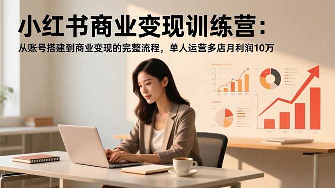 小红书商业变现训练营：从账号搭建到商业变现的完整流程，单人运营多店月利润10万-乐码云集