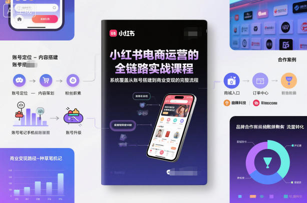 小红书电商运营的全链路实战课程，系统覆盖从账号搭建到商业变现的完整流程-乐码云集