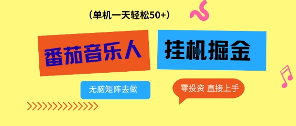番茄音乐人挂G项目，多窗口去跑一天完稳定50+，零投资，简单无脑【揭秘】-乐码云集