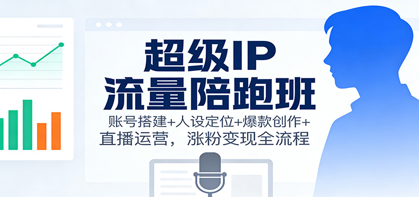 超级IP流量陪跑班:账号搭建+人设定位+爆款创作+直播运营,涨粉变现全流程-乐码云集