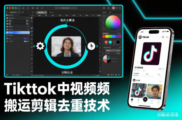 Tiktok中视频纯搬运剪辑去重技术，外来技术，自行测试-乐码云集