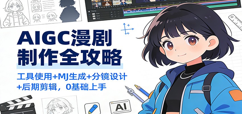 AIGC漫剧制作全攻略:工具使用+MJ生成+分镜设计+后期剪辑,0基础上手-乐码云集