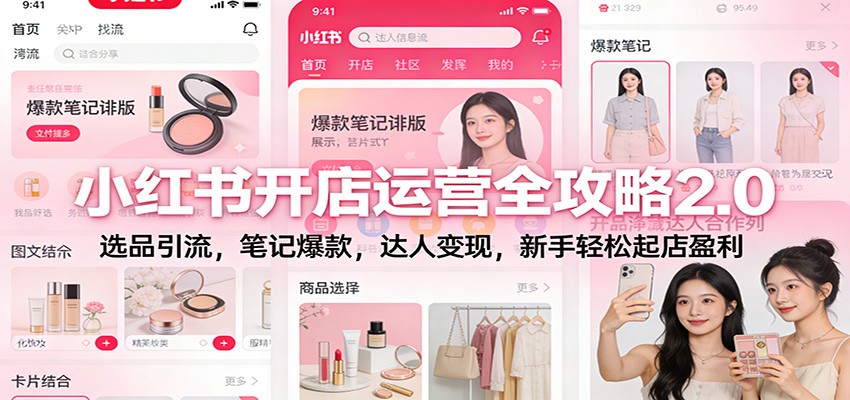 小红书开店运营全攻略2.0:选品引流,笔记爆款,达人变现,新手轻松起店盈利-乐码云集